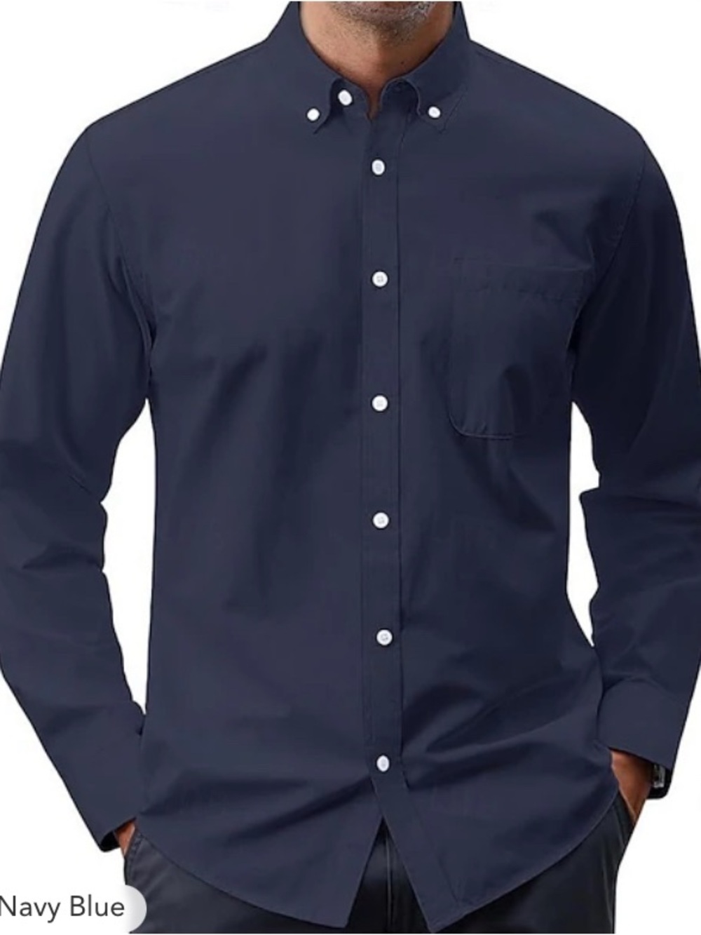 Clique by Cutter & Buck  👍 Stain Resistant Men’s Dark Blue Button-Down Shirt